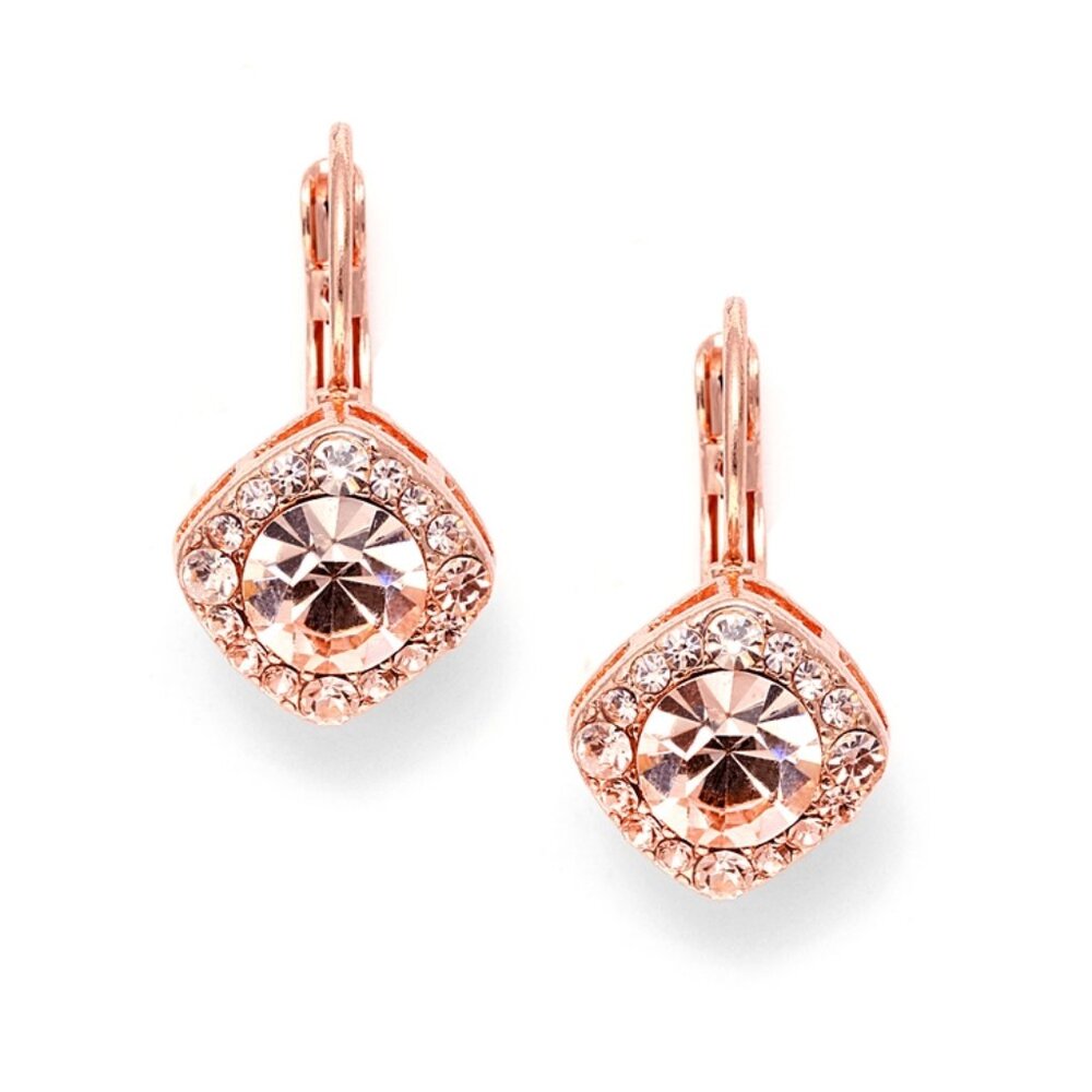Tailored Earrings in Rose Gold for Wedding or Prom